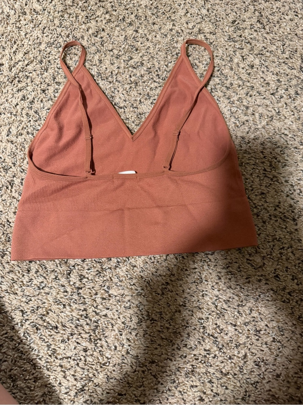 Bozzolo Rust Ribbed V-Neck Camisole - Picture 2 of 3